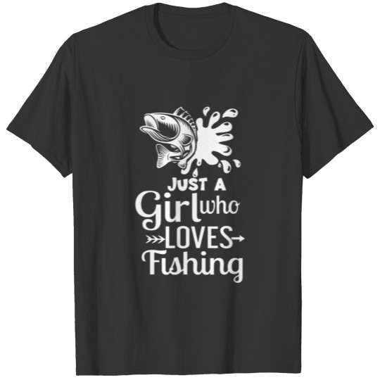 Just A Girl Who Loves Fishing Womens Fish Hobby Fl T-shirt