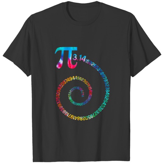 Pi Day 3.14 Tie Dye Pi Day Spiral Pi Math Teacher T-shirt