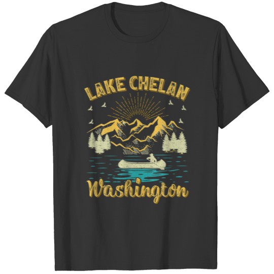 Summer Vacation Retro Mountain Washington Chelan L T-shirt