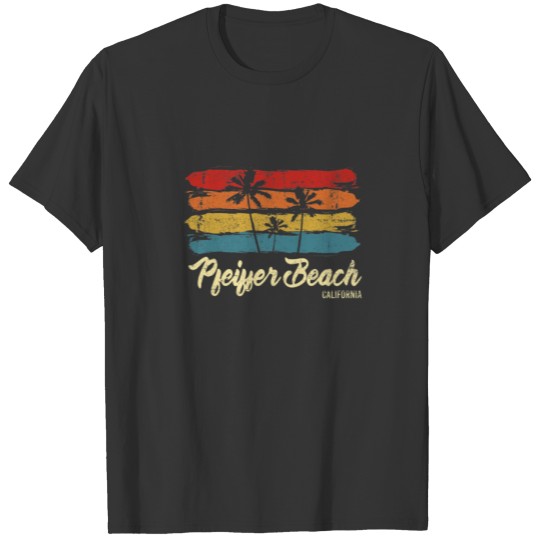 Vintage Pfeiffer Beach California Palm Trees CA Re T-shirt