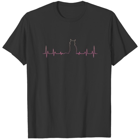 Maine Coon Heartbeat Cat Design - Gifts Sweet Cute T-shirt