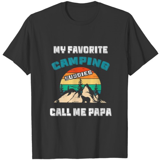 Mens My Favorite Camping Buddies Call Me Papa Vint T-shirt