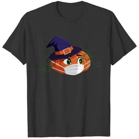 halloween face mask pumpkin witch cute T-shirt