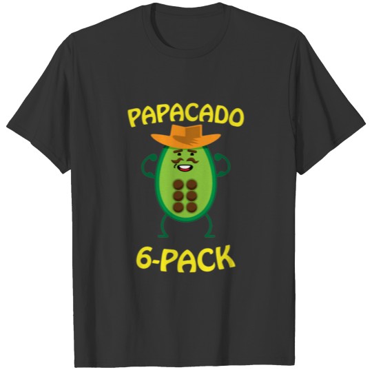 Papacado 6 Pack Dad Avocado Cute Workout Funny Pap T-shirt