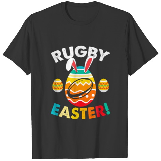 Retro Easter Bunny Rugby Love Easter Eggs Sport Lo T-shirt