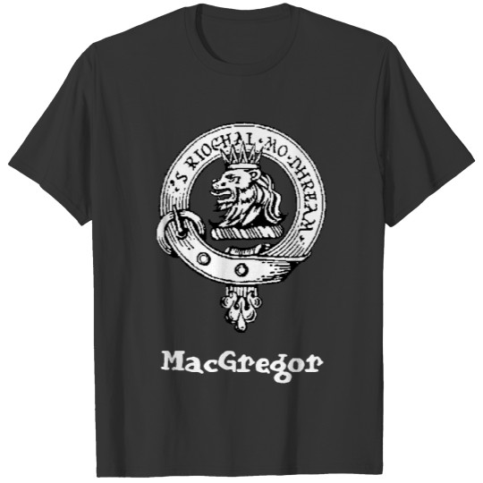 Clan Gregor Poem on Back Crest Pocket Black T-shirt