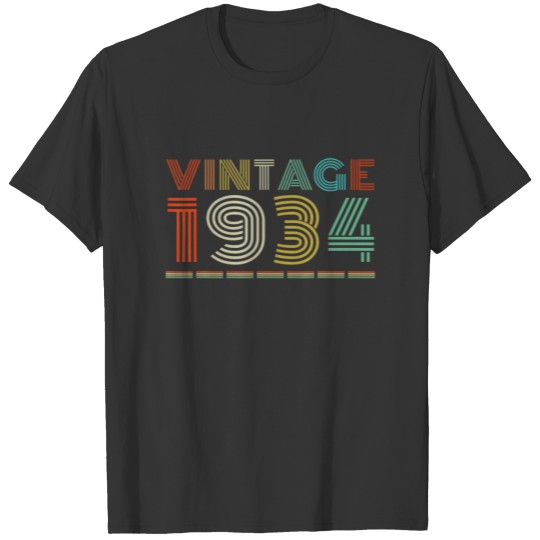 Vintage 1934 88 Years Old Gifts 88Th Birthday Gift T-shirt