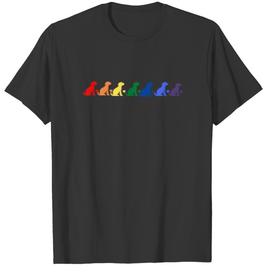 Cute LGBTQ Retro Dog Rainbow Gay Pride Dog Lover's T-shirt