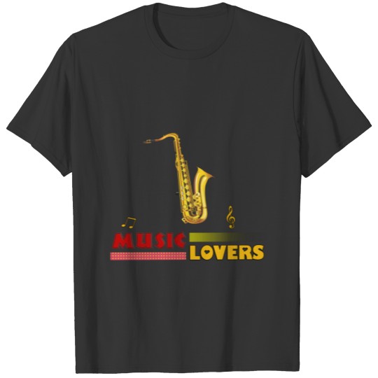 Music Lovers Saxophone Word Art T-shirt