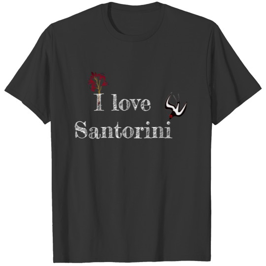 I Love Santorini (Akrotiri fresco swallow) T-shirt