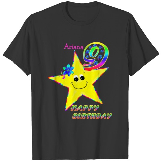 9th Birthday Smiling Stars T-shirt