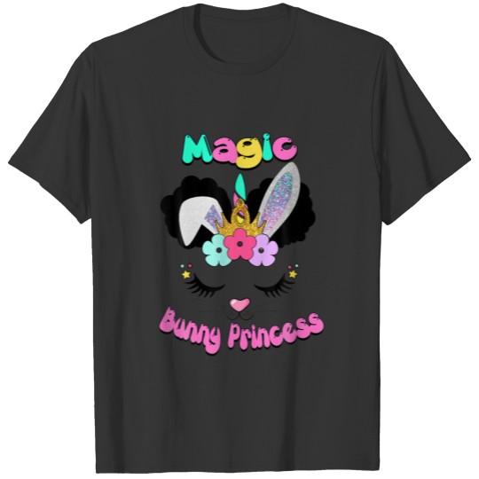 Afro Magic Cute Princess Bunny Happy Easter Unicor T-shirt