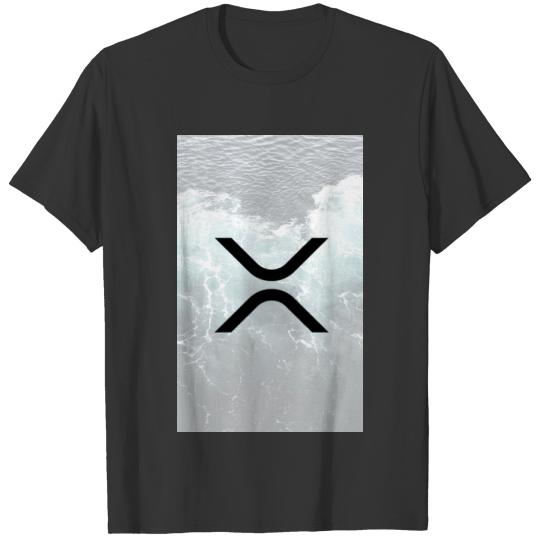 xrp, ripple, white water logo t T-shirt