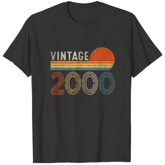Vintage 2000 22Th Birthday Gifts Men Women 22 Year T-shirt