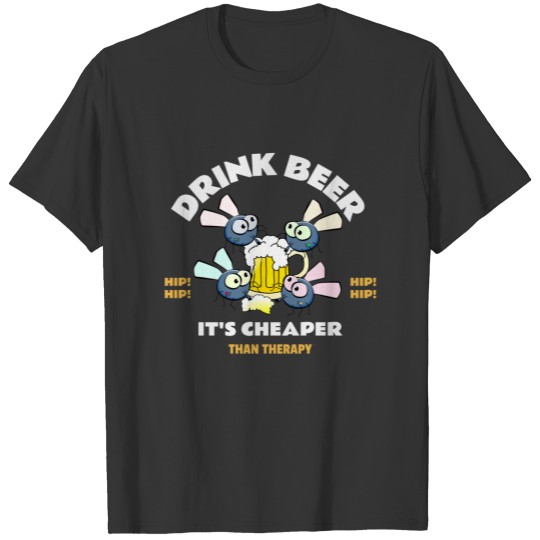 Funny Flies Drinking Beer T-shirt