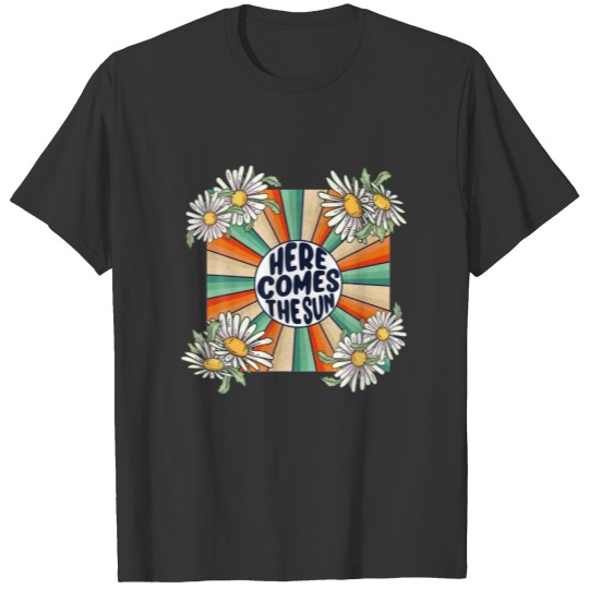 Retro Here Comes The Sun Floral Summer Famil 2022 T-shirt