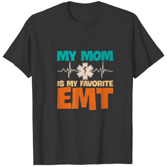 Retro Mom Is My Favorite EMT Paramedic Nursing Kid T-shirt