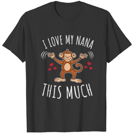I Love Nina This Much Monkey Design T-shirt
