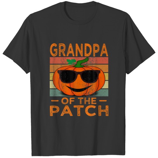 Mens Vintage Grandpa Of The Patch Pumpkin Hallowee T-shirt