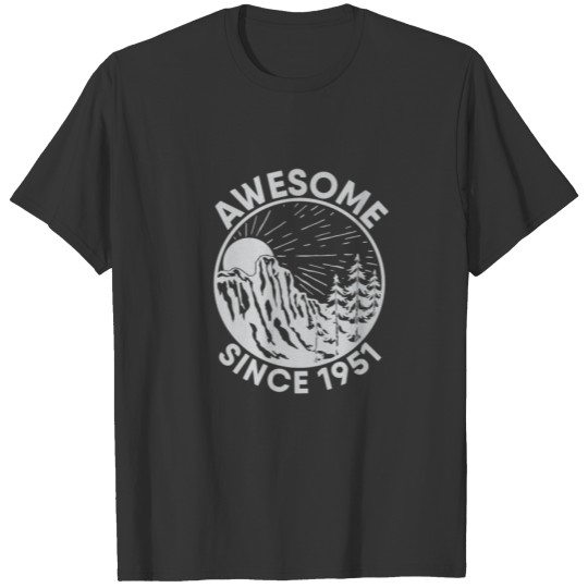 Awesome Since 1951 Mountain Camping Vintage Born I T-shirt