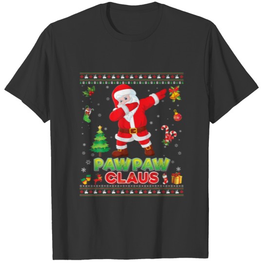 Pawpaw Claus Matching Family Christmas Dabbing San T-shirt