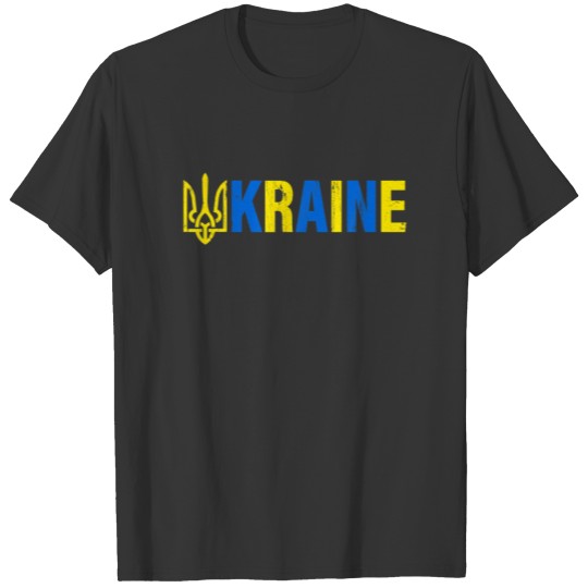 Support Ukrainians Flag Vintage Gold Trident Ukrai T-shirt