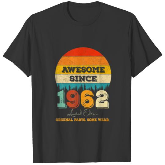 60Th Birthday Awesome Since 1962 Original Parts 60 T-shirt