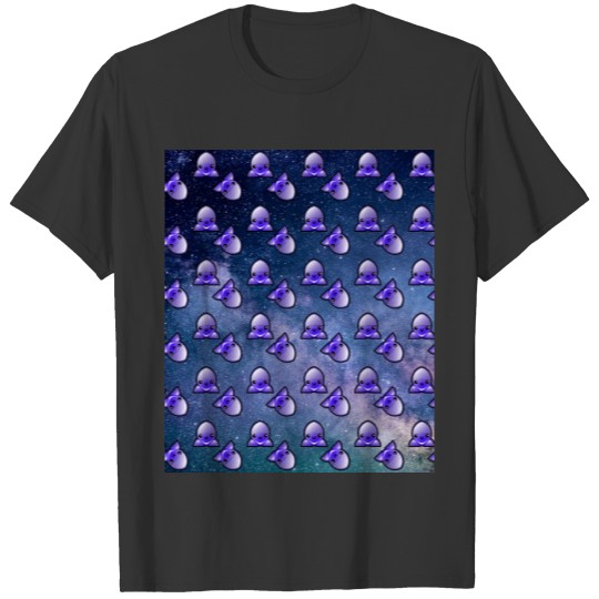 kawaii space rocket pattern T-shirt
