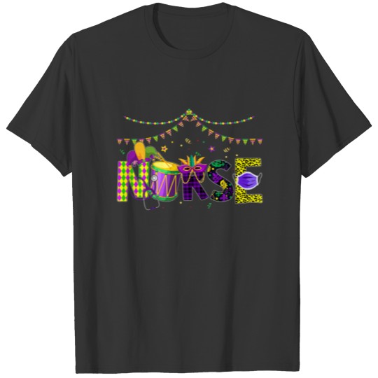 Mardi Gras Nurse Festival Family Matching Outfit L T-shirt