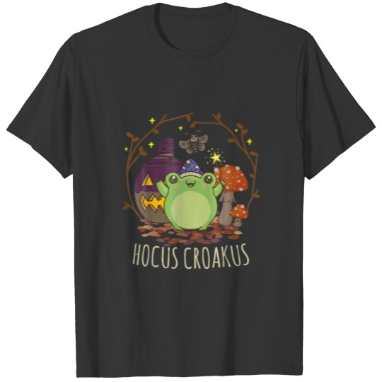 Kawaii Cottagecore-Aesthetic Frog-Hocus Croakus Ha T-shirt