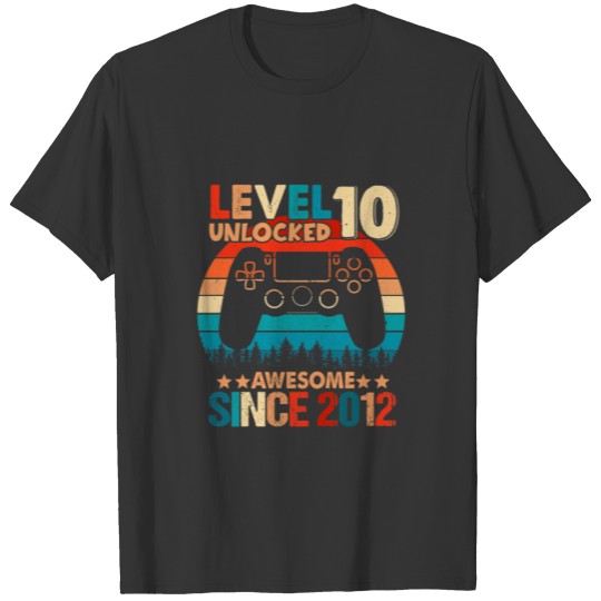Kids 10Th Birthday Boys Gaming Level 10 Unlocked 2 T-shirt