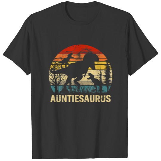 Auntie Dinosaur Auntiesaurus 2 Two Kids Xmas Chris T-shirt