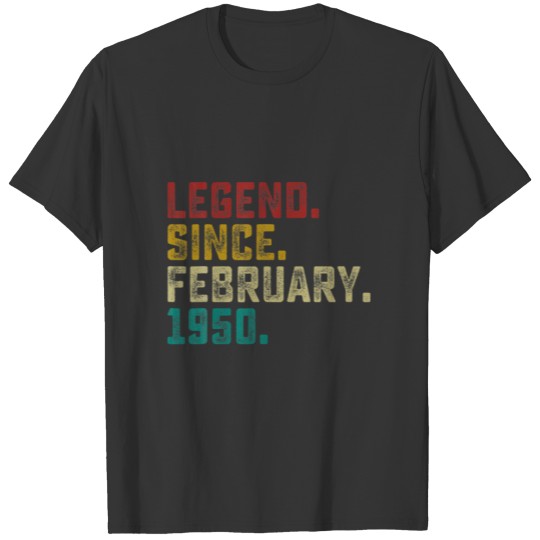 February 1950 Distressed Legend 71St Birthday 71 Y T-shirt
