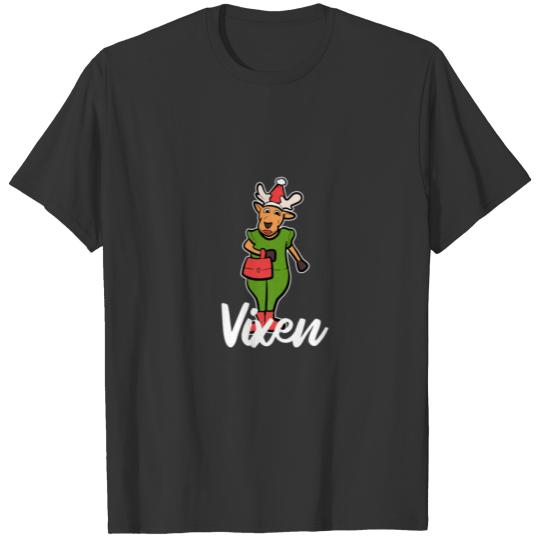 Vixen Reindeer Christmas Costume Ugly Christmas Sw T-shirt