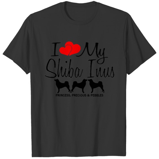 I Love My Three Shiba Inu Dogs T-shirt