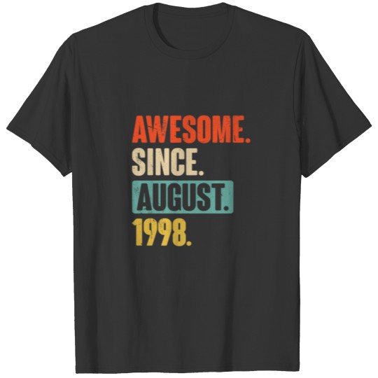 Awesome Since August 1998 - 24 Year Old 24Th Birth T-shirt