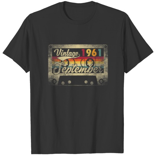 September 1961 60Th Birthday Gift Retro 60 Years O T-shirt