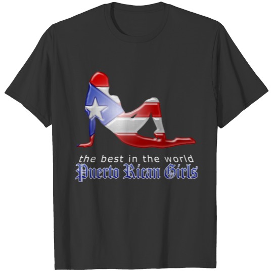 Puerto Rican Girl Silhouette Flag Polo T-shirt