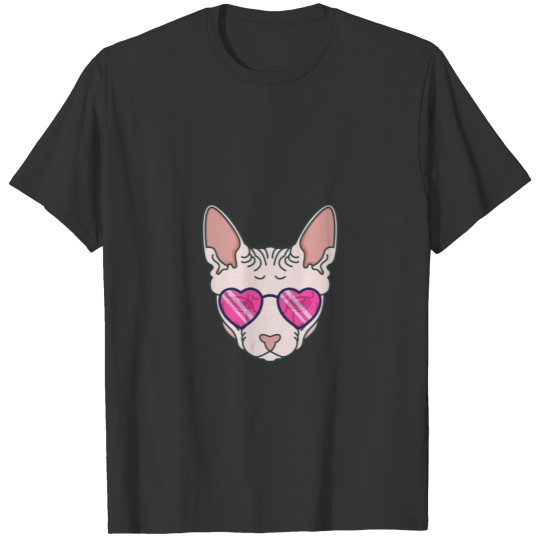 Sphinx Cat Pink Sunglasses T-shirt