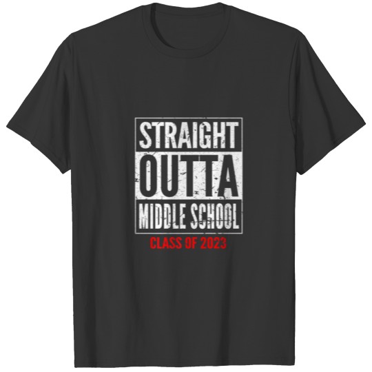 Kids Straight Outta Middle School Class 2023 Cool T-shirt