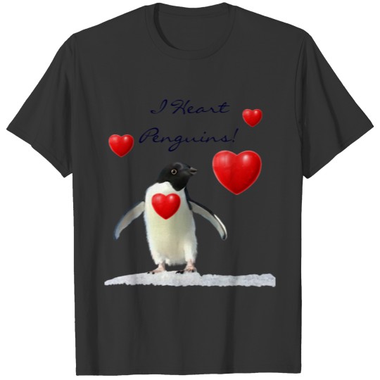Cute I Heart Penguins Animal-Lover Baby-doll T-shirt
