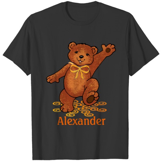 Cheerful Brown Teddy Bears With Orange Bows T-shirt