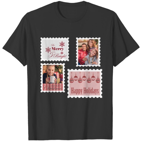 Christmas Postage Stamps 2 Photo Cute Quirky T-shirt