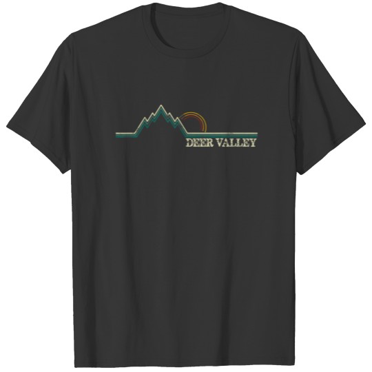 Deer Valley Utah Retro Adventure Skiing Snowboard T-shirt