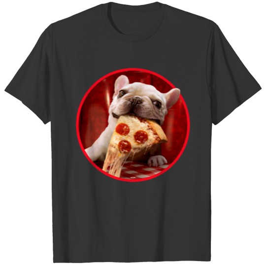 Dog Eating Pizza Slice T-shirt