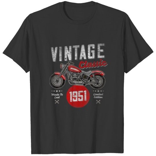 Vintage Born 1951, 70Th Birthday, Classic Retro, M T-shirt