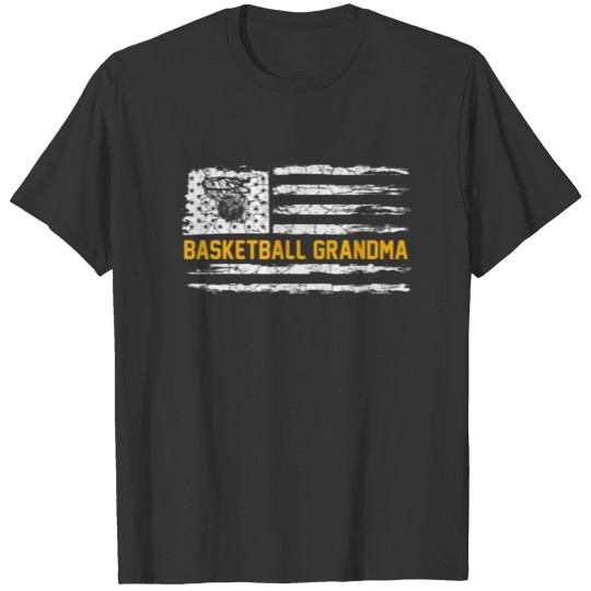 Vintage American Flag Proud Basketball Grandma Sil T-shirt