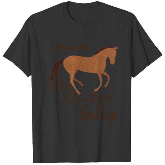 Rustic Horse Faux Leather Live Life Motivational T-shirt