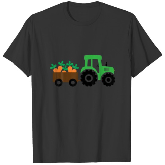 Cute Easter Tractor Hauling Carrots Toddler Holida T-shirt