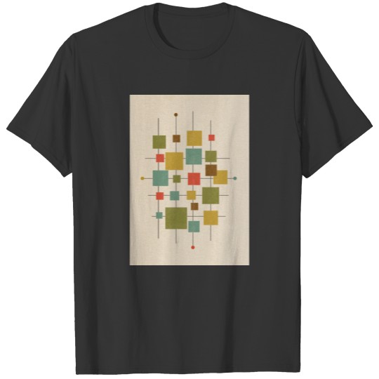 Mid-Century Modern Geometry Squares on a line Polo T-shirt